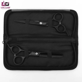 Black Barber Scissors and Thinning Scissors Set - LCI (Ltd)