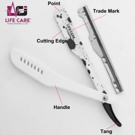 White Plastic Handle Barber Razors - LCI (LTD)