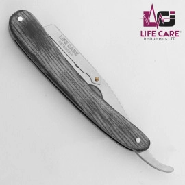 Wood Grey Handle Stainless Steel Straight Razor - LCI (LTD)
