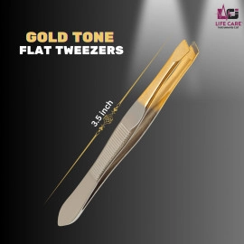 Slant Tip Gold Color Eyebrow Tweezers -  LCI (Ltd)