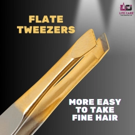 Slant Tip Gold Color Eyebrow Tweezers -  LCI (Ltd)