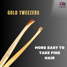 Slant Gold Stainless Steel Tweezer - LCI (Ltd)