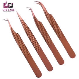 4 Pcs Set of Professional & Precision Eyelash Extension Tweezers - LCI (Ltd)