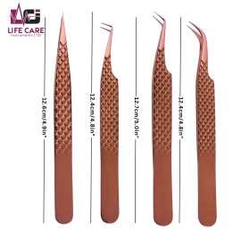 4 Pcs Set of Professional & Precision Eyelash Extension Tweezers - LCI (Ltd)