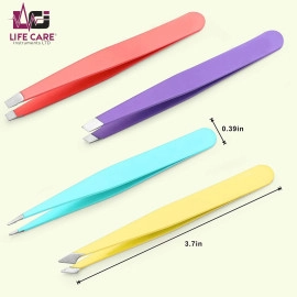 Professional 4 Pcs Tweezers Set for Eyebrows - LCI (Ltd)