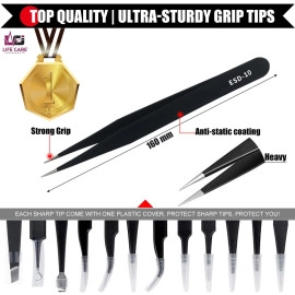 12 Pcs Precision Tweezer Set - LCI (Ltd)